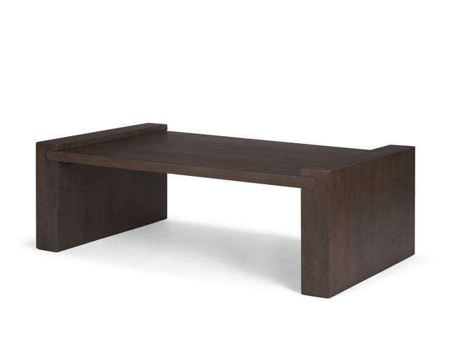 48" Dark Brown Solid Wood Sled Coffee Table