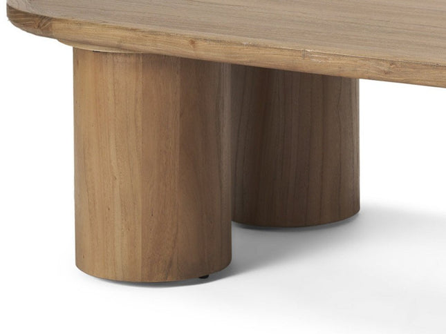 55" Natural Solid Wood Oval Coffee Table