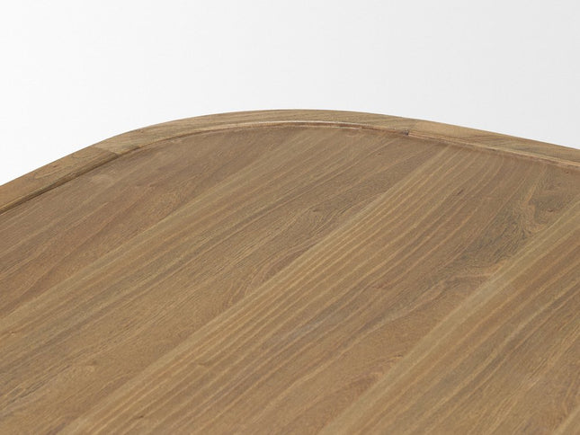 55" Natural Solid Wood Oval Coffee Table