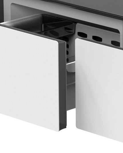 41" Black and White Glass and Acrylic Solid Coffee Table With Two Drawers