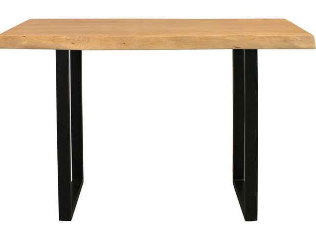 47" Natural and Black Solid Wood and Metal Live Edge Console Table