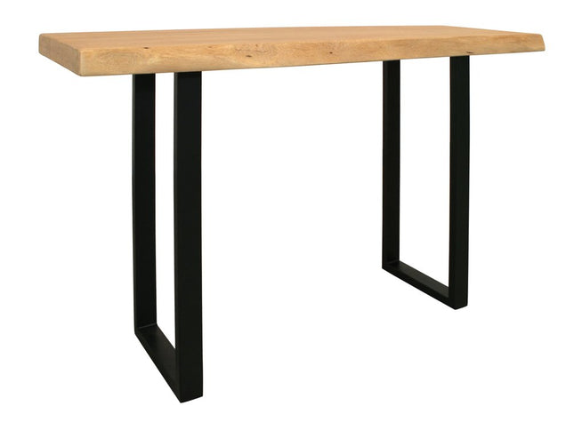 47" Natural and Black Solid Wood and Metal Live Edge Console Table