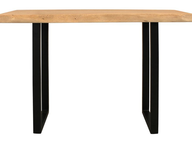 47" Natural and Black Solid Wood and Metal Live Edge Console Table
