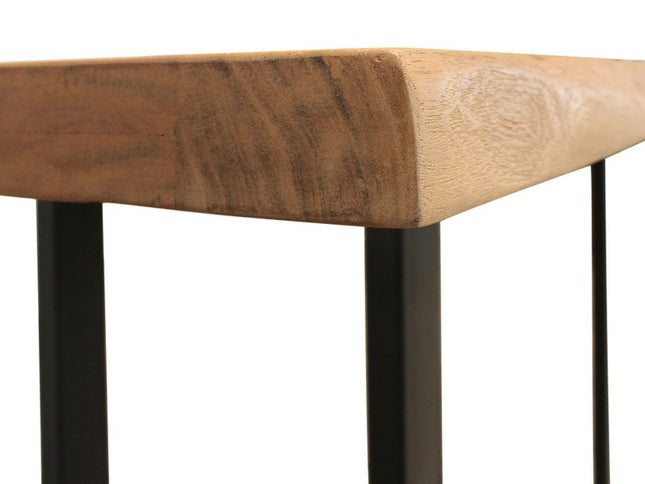 47" Natural and Black Solid Wood and Metal Live Edge Console Table