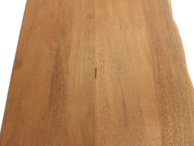 47" Natural and Black Solid Wood and Metal Live Edge Console Table