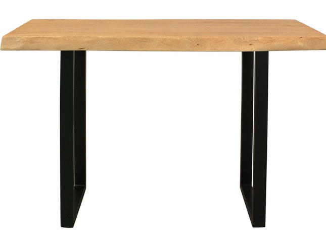 47" Natural and Black Solid Wood and Metal Live Edge Console Table