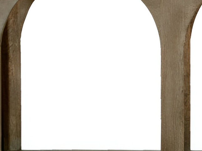 77" Brown Solid Wood Distressed Console Table With Arch Detailing