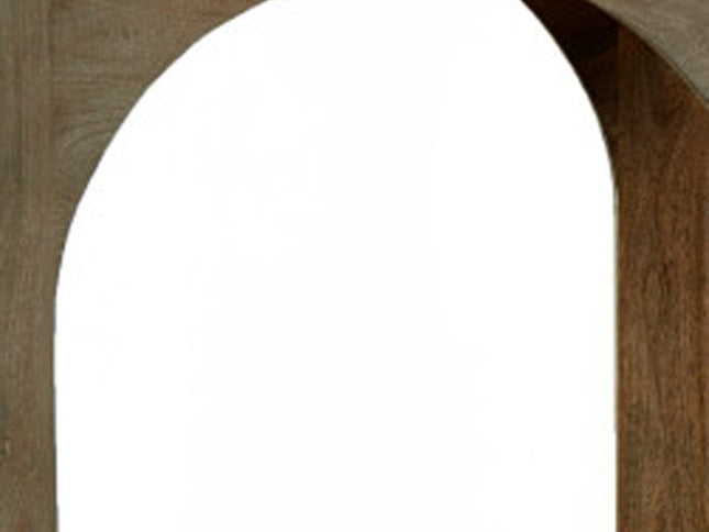 77" Brown Solid Wood Distressed Console Table With Arch Detailing