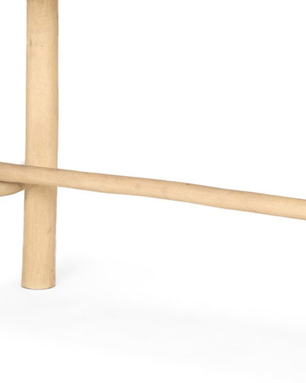 66" Light Brown Solid Wood Trestle Console Table