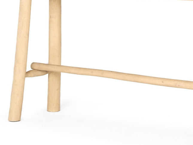 66" Light Brown Solid Wood Trestle Console Table