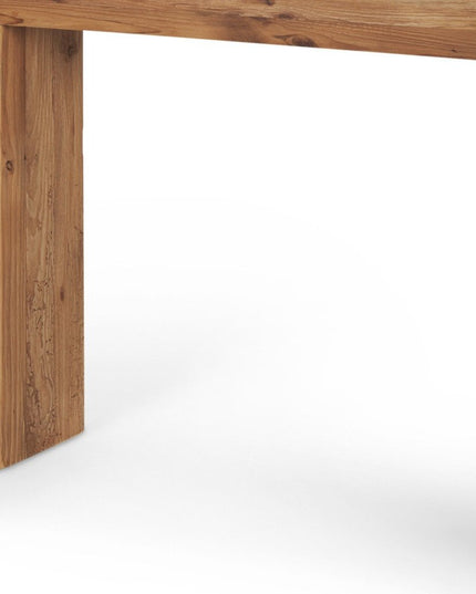 47" Black and Brown Solid Wood Pedestal Console Table