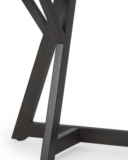 54" Brown Solid Wood Trestle Console Table