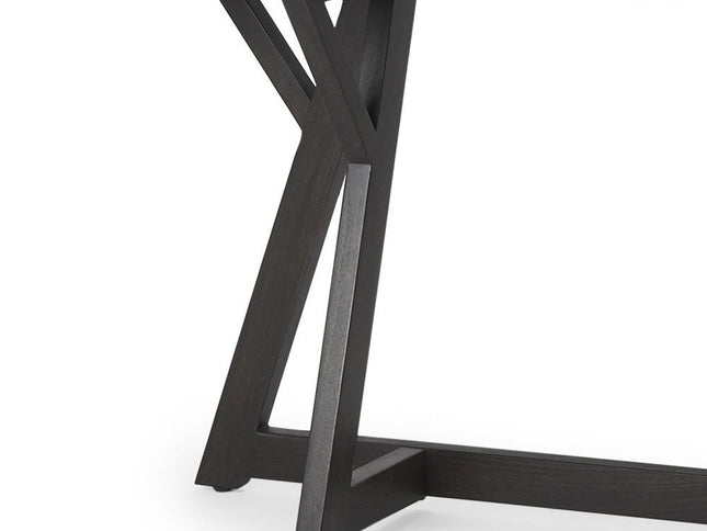 54" Brown Solid Wood Trestle Console Table