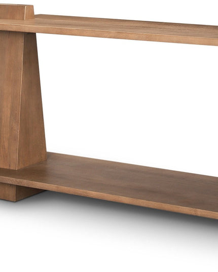 67" Brown Solid Wood Solid Console Table With Shelf