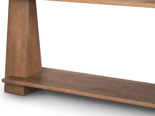 67" Brown Solid Wood Solid Console Table With Shelf
