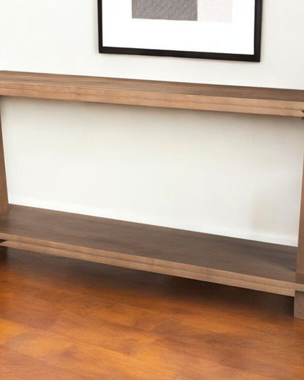 67" Brown Solid Wood Solid Console Table With Shelf