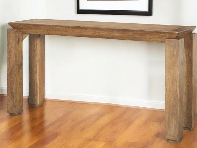 60" Brown Solid Wood Console Table