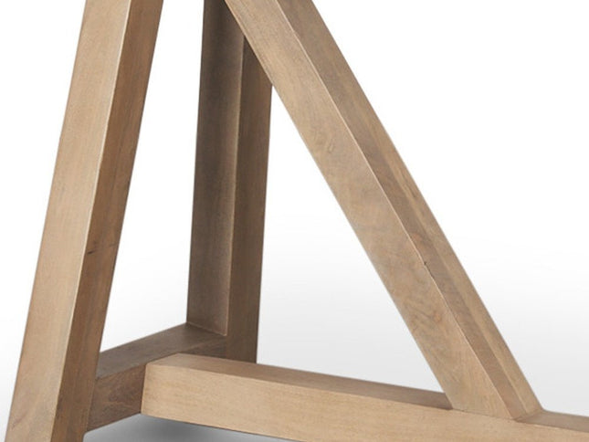 70" Black and Brown Solid Wood Trestle Console Table