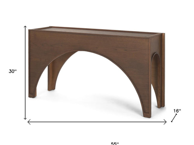 55" Brown Wood Console Table