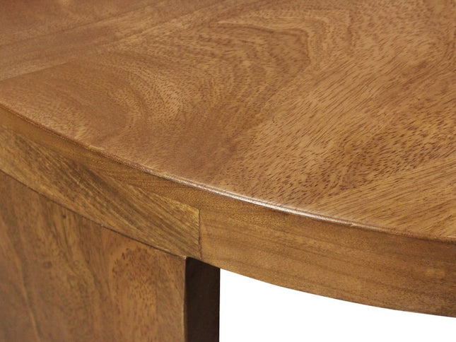 Set of Two Walnut Solid Wood Round Distressed Solid Nested Coffee Tables