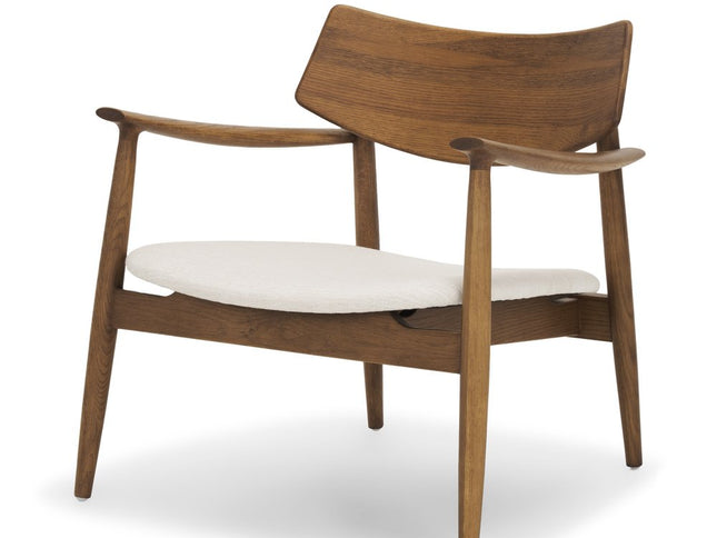 27" Brown And Cream Upholstery And Solid Wood Arm Chair