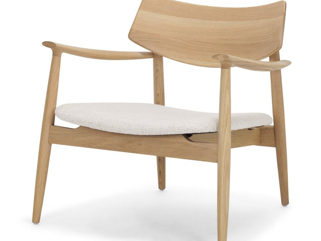 27" Cream and Natural Upholstery and Solid Wood Arm Chair