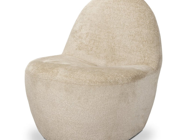 33" Beige Chenille Slipper Chair