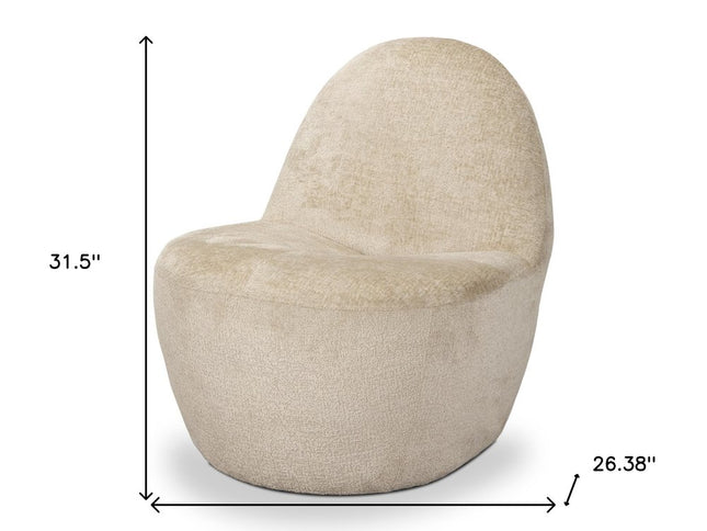 33" Beige Chenille Slipper Chair