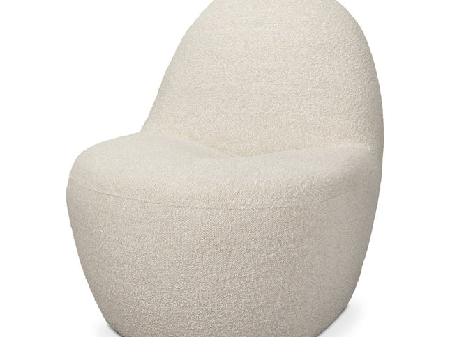 33" Cream Boucle Slipper Chair