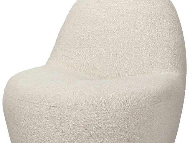 33" Cream Boucle Slipper Chair