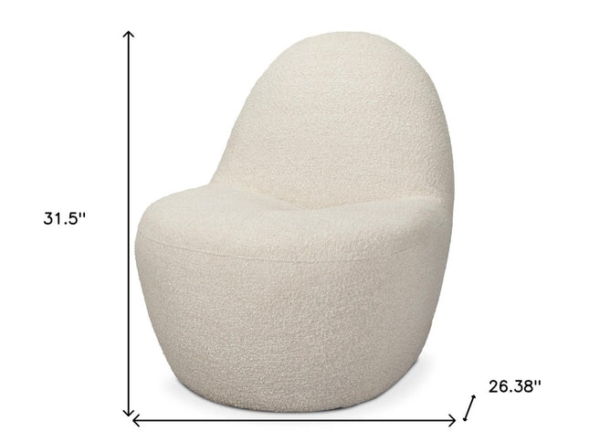 33" Cream Boucle Slipper Chair
