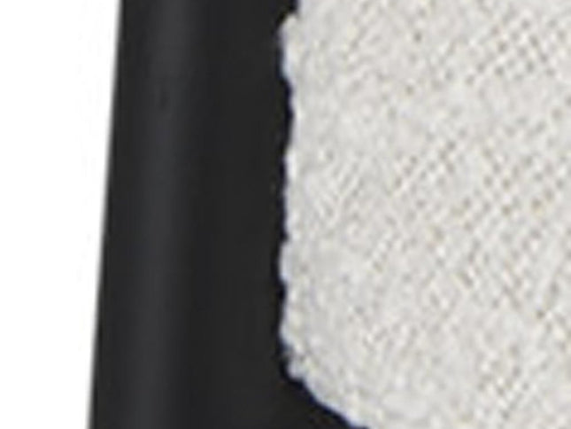 21" Cream and Black Boucle and Metal Lounge Chair