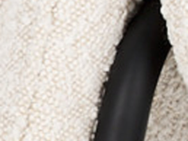 31" Cream and Black Boucle and Metal Arm Chair