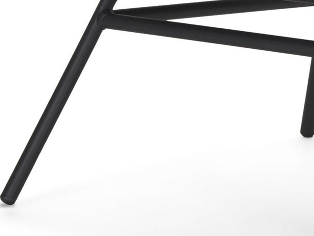 25" Cream and Black Chenille and Metal Slipper Chair