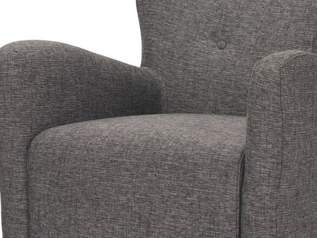 32" Gray and Brown Upholstery and Wood Wingback Chair