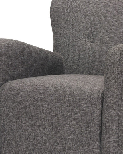 32" Gray and Brown Upholstery and Wood Wingback Chair