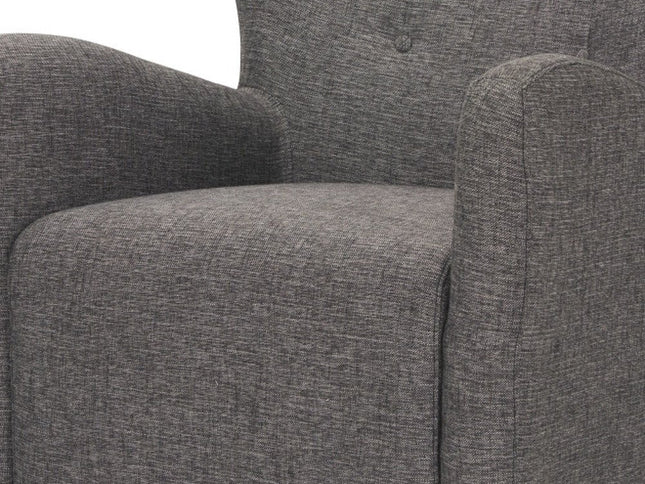 32" Gray and Brown Upholstery and Wood Wingback Chair