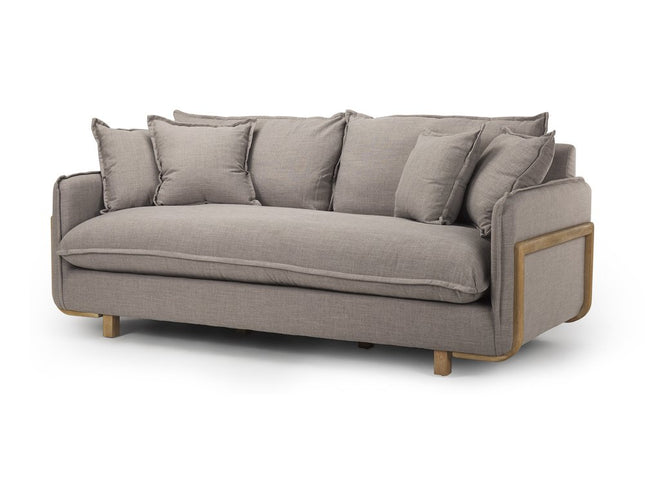 84" Brown Fabric Sofa