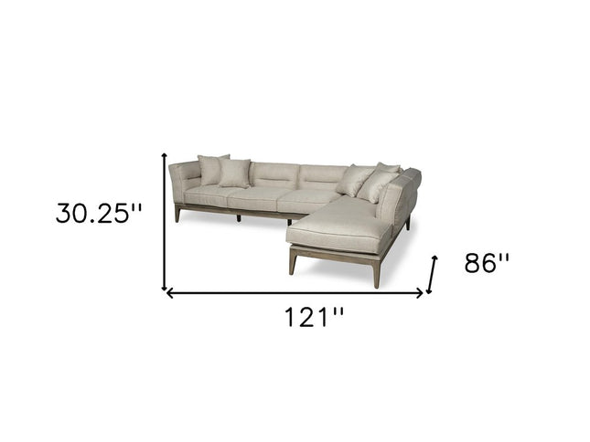 121" Brown Fabric Sofa