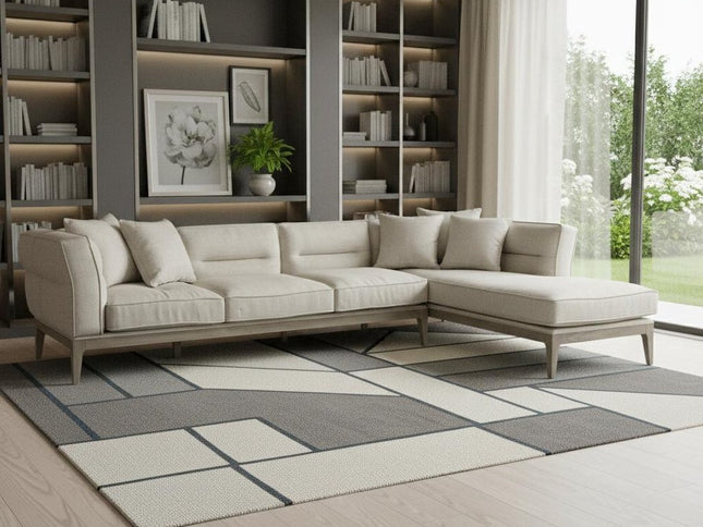 121" Brown Fabric Sofa