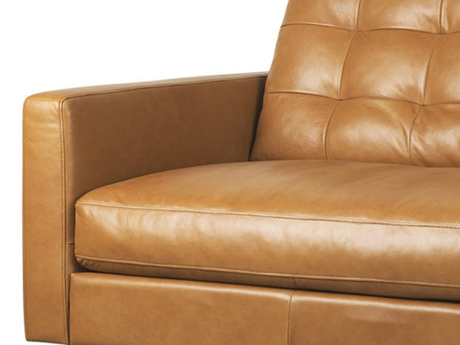 88" Brown Leather Sofa