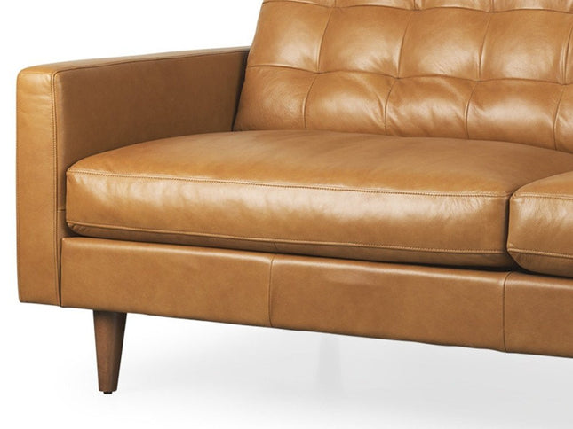 88" Brown Leather Sofa