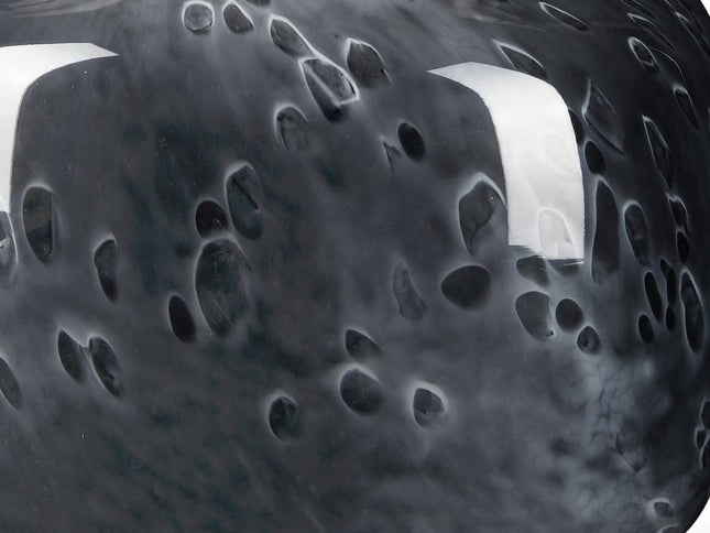 9" Black Mottled Round Glass Table Vase