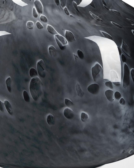 9" Black Mottled Round Glass Table Vase