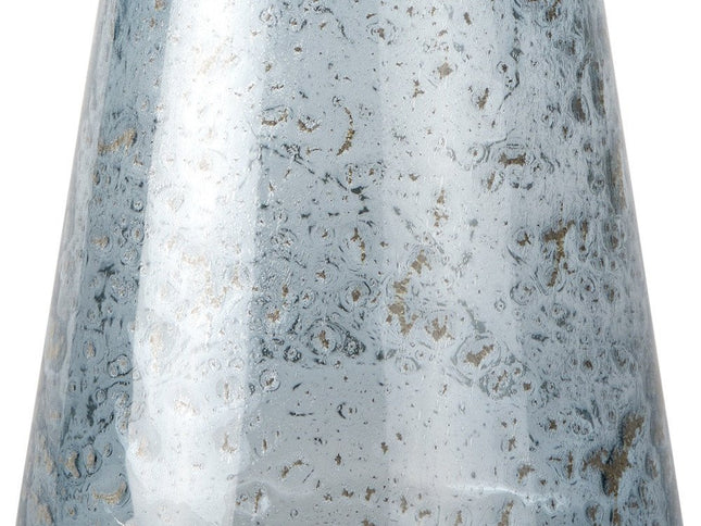 9" Blue Round Seeded Glass Table Vase