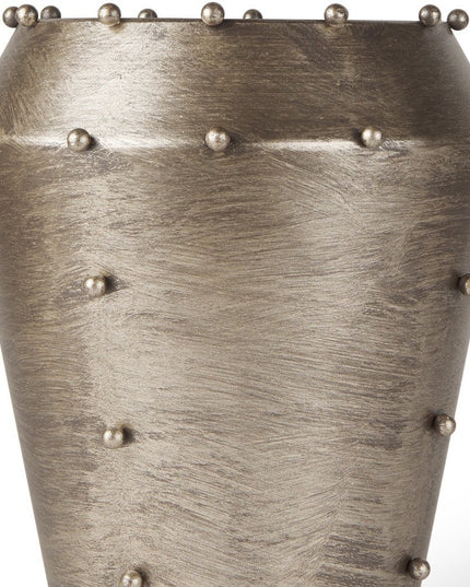 12" Silver Metal Table Vase