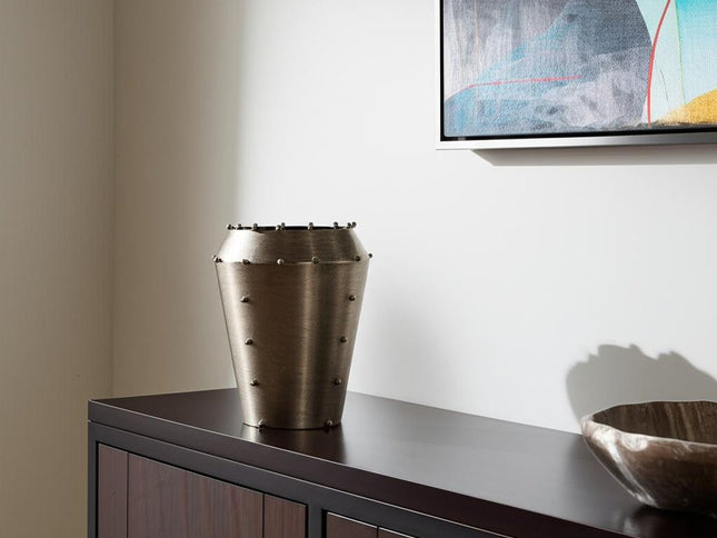 12" Silver Metal Table Vase