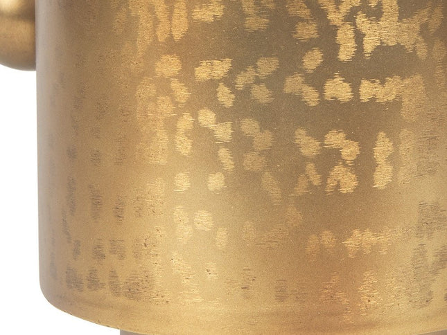 7" Gold Cast Iron Round Table Vase