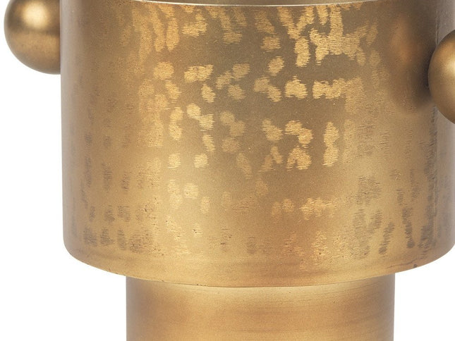 7" Gold Cast Iron Round Table Vase