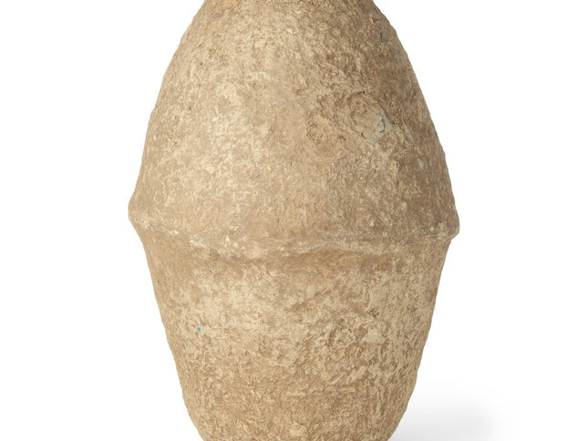 18" Beige Paper Mache Cylinder Table Vase